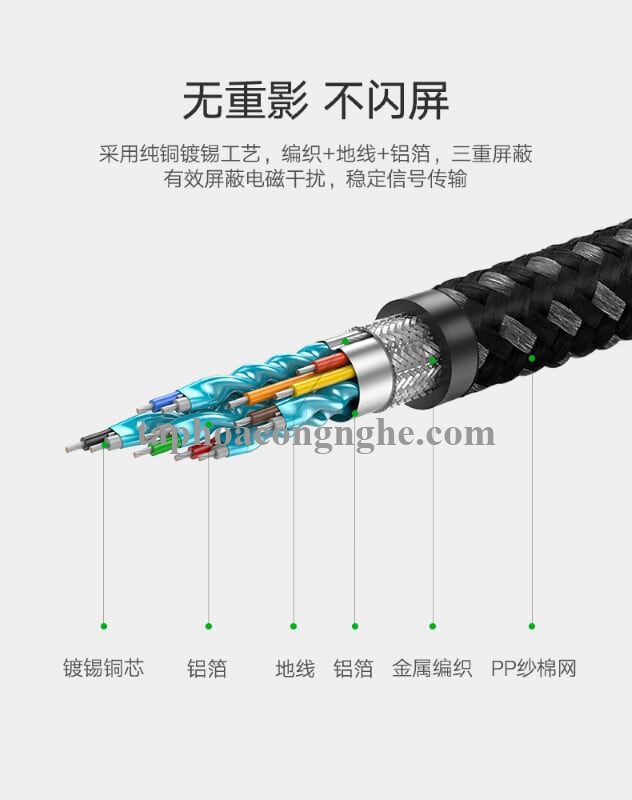 Ugreen 50109 3M màu Đen Cáp tín hiệu HDMI chuẩn 2.0 dây bọc lưới đầu hợp kim cao cấp HD131 30050109